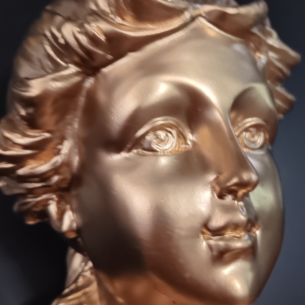 Venus Style  Gold Color Plaster Bust Statue Gild Rome - Picture 7 of 12